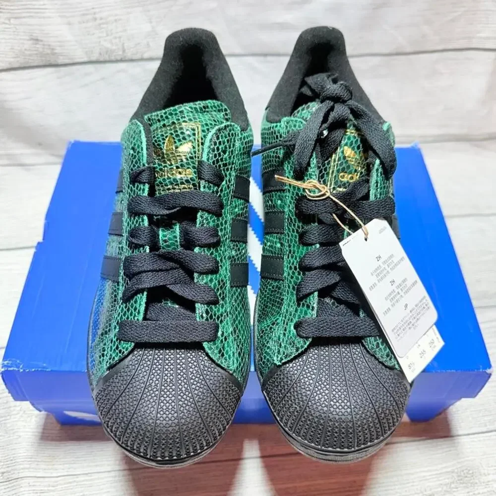 Adidas superstar ii green snake